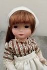 China Children 10  Porcelain Girl Doll M Clay S Davis Antique Repro Tag Stand