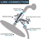 Chrome Metal Shower Arm Diverter With Handshower Mount For Hand Held Showerhead