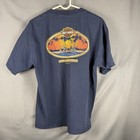 Vintage Harley Davidson T Shirt Large Blue Hawaii Pacific Biker Tee Distressed