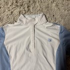 Girl   s Xl White blue Short Sleeve Horseback Riding Show Shirt 