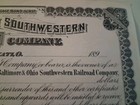 Sling s     1890s Baltimore   Ohio Southwestern Railroad Co Stock Certificate Unc