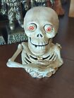 Skeleton Skull Cast Iron Mechanical Money Box Bank Oddities Halloween Odd Weird
