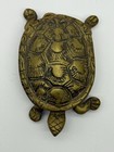 Vintage Solid Brass 4  Turtle Jewelry Trinket Box Hinged Lid England