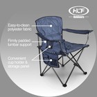 Four Seasons Courtyard Oversized Padded Seat Folding Arm Chairs  4 Pack  Blue