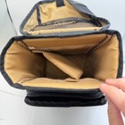 Canon Vintage Camera Bag Black Canvas Tan Case Messenger Slr Dslr 10x7x5