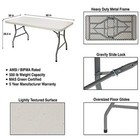  5 Foot Heavy Duty Folding Table  Light Grey 30  X 60 