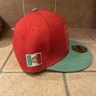 New Era Mexico Wbc Red green 59fifty Fitted Hat  sz 7 5 8 