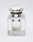 Victorian Sterling Silver Topped Cut Glass Inkwell London 1889 Or 1891