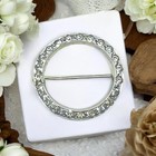 Sparkling Open Circle Round 925 Sterling Silver Cz Scarf Lapel Pin Brooch  1 