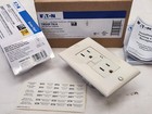10 Pcs - Eaton Trsgf15la Light Almond Gfci Self-test Receptacle Outlet   Cover