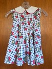 Vintage Alexis 4t Strawberry Swing Dress Cotton Embroidered Collar    read   