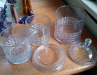 1873 Dated Mascotte Climax 5 Pc Glass Stacking Set Apothecary Jars Original Lid