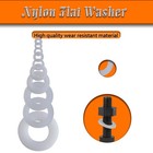 600pcs Nylon Flat Washer Assortment Kit  10 Sizes M2   m14  White Plastic Washers