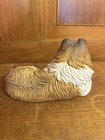 Vintage 1984 Sandicast Collie Dog Sculpture Signed Sandra Brue Usa