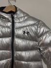 Under Armour Coldgear Youth M Silver Hooded Puffer Jacket Full Zip Pockets