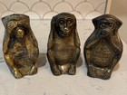 Mcm Brass    see No Evil  Hear No Evil  Speak No Evil    Monkey Figures 4 5     read 