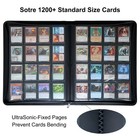 16 Pocket Card Binder For 1200  Tcg Trading Cards - Ringless Album Black