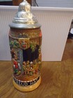 Auch Die Freud Hat Ihre Zeit Medieval Art Beer Stein With Lid west Germany 