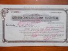 Cash Boy Consolidated Mining Company Stock Certificate Mining Nevada