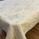 Vintage Simply Shabby Chic Blue Rose  Patchwork Quilt F q Ruffle Rachel Ashwell