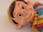 Vintage Disney Pinocchio Hand Puppet Vinyl Head Striped Cloth Body Wdp 9 