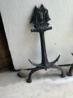 Vintage Ship Anchor Nautical Iron Andirons