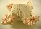 Antique Victorian Style Pin Cushion With Pink Ribbons Cut Out Material Pillow