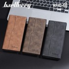 Men s Leather Long Wallet Bifold Id Card Holder Purse Checkbook Clutch Billfold