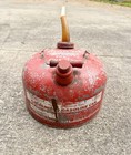 Vintage 2 1 2 Gallon Eagle Metal Gas Can  Spout   Screw On Caps Large   Small