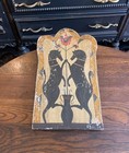 Vintage Pennsylvania Dutch Folk Art Wood Chest Panel Wall Plaque Hand Painted