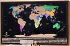 World Trekker Scratch Off Map Poster Track Your Travel States Detailed 34    X 21   