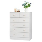 Tall Chest Of Drawers 6 Drawer Dresser With Deep Space  Wood Storage Cabinet