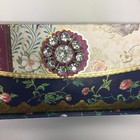 Punch Studio Peacock Decorative Keepsake Box Rhinestone Floral 7x6x3