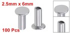 100pcs 2 5mm X 6mm Aluminum Flat Head Semi-tubular Rivets Silver Tone