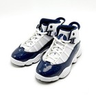  new  Pre-school Kids Nike Air Jordan 6 Rings  ps  White   Navy  323432 124      
