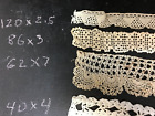 L41 - Antique Crochet Lace Lot - Edging  Samples  Collar  Sleeves