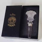 Versace Rosenthal Medusa Frosted Clear Crystal Wine Bottle Stopper In Box