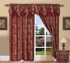 Luxurious Light-filtering Burgundy Jacquard Curtain Panels - Set Of 2  54w X 84l