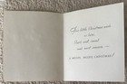 Unused Christmas Girl Gifts Styrofoam Embellish Vtg Greeting Card 1950s 1960s