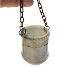 Antique Vintage Milk Glass Hanging Match Safe Holder Burnt Match W  Chain