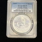 2018 South Africa Krugerrand 1 Oz Fine Silver - Pcgs Ms70 First Day Of Issue
