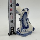 Vintage Handmade Blue And White Cocker Spaniel Made In Russia 4in Tall 
