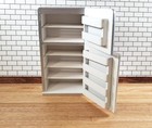 Dollhouse Miniature Fridge 2 Door Refrigerator Silver Modern Style 1 12 Scale
