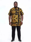 Men   s African Print Short Sleeve Shirt With Front Buttons