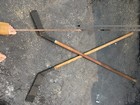 Two Vintage Lovell Mfg Co Erie Pa Usa Wood Hockey Stick No  00 League Rare