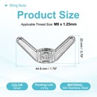 4 Pcs M8 X 1 25 Wing Nuts 304 Stainless Steel Wing Nuts Fasteners Parts