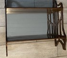 Mcm Two Tier Wood Veneer Knickknack Shelf With Mirror 16   