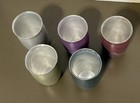Set 5 Vintage Colored Mirro Aluminum Usa 12 Oz  Drinking Water Tumblers Glasses
