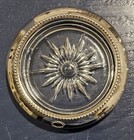 Huge Vintage Lot Of 10 Frank M Whiting   Co Silver Plate Rimmed Glass Coasters 