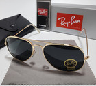 Ray-ban Rb3025 Aviator Pilot Sunglasses Metal Gold Frame Glass Gray Lens 58mm